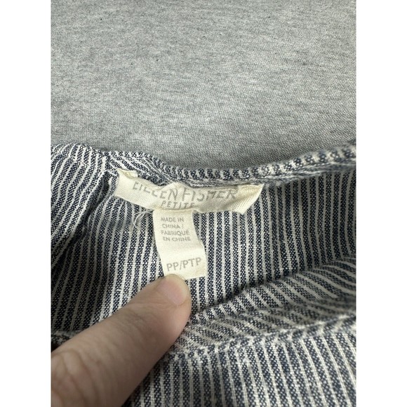 Eileen Fisher Size PP‎ (2P-4P) Hemp & Organic Cotton Stripe Dress Short Sleeves - Picture 3 of 7